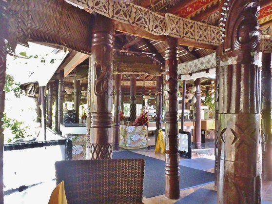 View from the dining room near the pool.